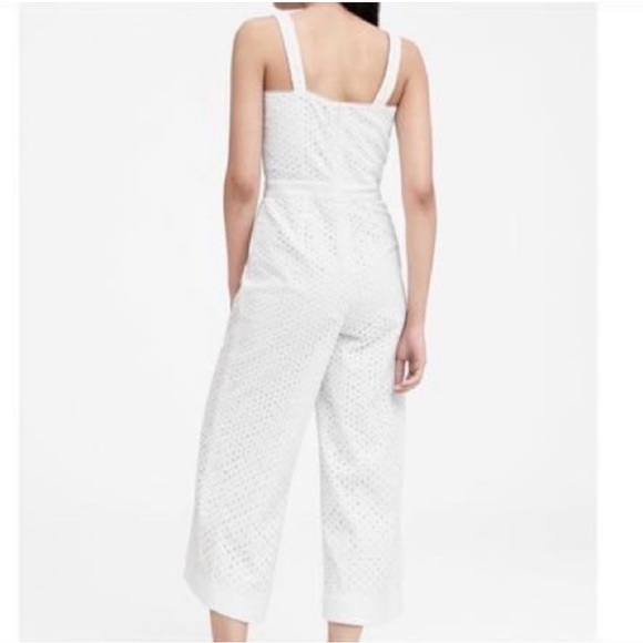 Banana Republic-White Eyelet Jumpsuit - Picture 4 of 7